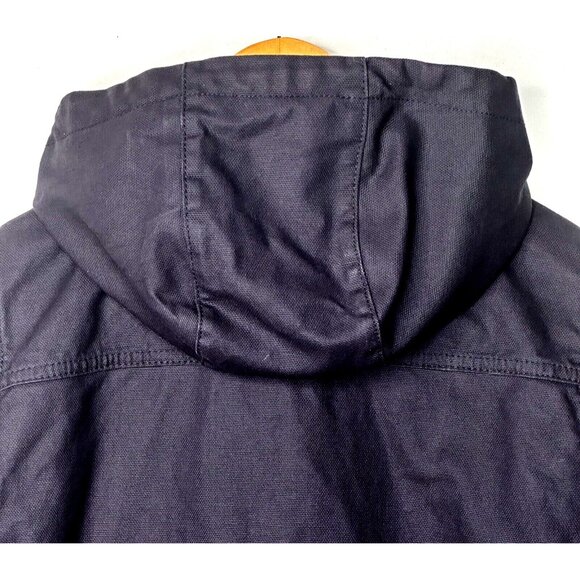 J Crew Womens Coat 09619 Hooded Canvas Basket Weave Royal Blue Small - Picture 6 of 13